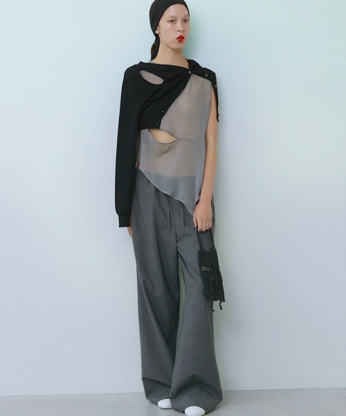 leinwande（ラインヴァンド）の「【leinwande】26SS新作 Wide Straight Trousers / ワイドストレートトラウザー（スラックス・レディース・グレー/ネイビー系/イエロー・SMALL/MEDIUM）」の11枚目の写真