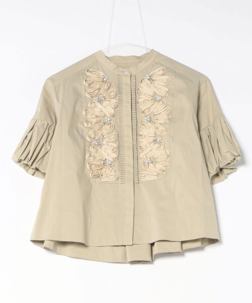 Marilyn Moon(マリリンムーン)の「balloon sleeve code embroidery pearl blouse(シャツ/ブラウス・レディース・ホワイト/ネイビー/ライトベージュ・FREE)」の21枚目の写真