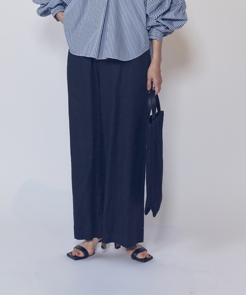1er Arrondissement(プルミエアロンディスモン)の「ウォッシュリネンイージーパンツ(その他パンツ・レディース・ベージュ/ブラック系その他3・38/36)」の1枚目の写真