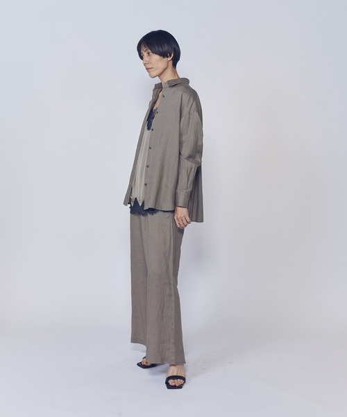 1er Arrondissement(プルミエアロンディスモン)の「ウォッシュリネンイージーパンツ(その他パンツ・レディース・ベージュ/ブラック系その他3・38/36)」の5枚目の写真