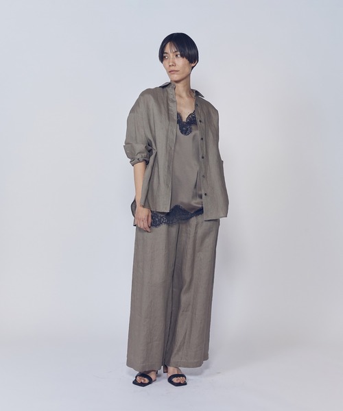 1er Arrondissement(プルミエアロンディスモン)の「ウォッシュリネンイージーパンツ(その他パンツ・レディース・ベージュ/ブラック系その他3・38/36)」の3枚目の写真
