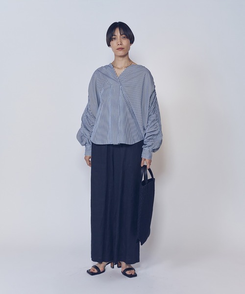 1er Arrondissement(プルミエアロンディスモン)の「ウォッシュリネンイージーパンツ(その他パンツ・レディース・ベージュ/ブラック系その他3・38/36)」の8枚目の写真