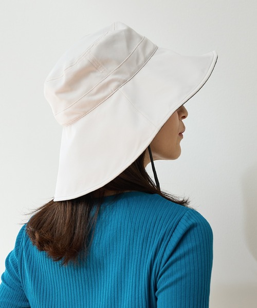 Honeys（ハニーズ）の「【接触冷感・吸水速乾・ＵＶカット・遮熱】遮光１００％つば広ハット（ハット・レディース・チャコール/ライトグレー系/ブラック/ライトベージュ・FREE）」の22枚目の写真