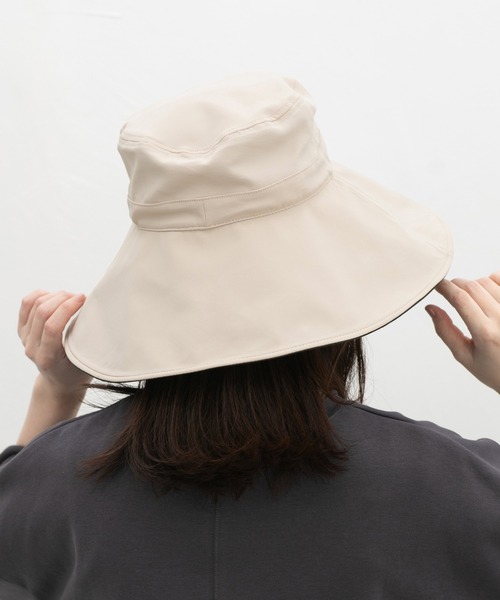 Honeys（ハニーズ）の「【接触冷感・吸水速乾・ＵＶカット・遮熱】遮光１００％つば広ハット（ハット・レディース・チャコール/ライトグレー系/ブラック/ライトベージュ・FREE）」の18枚目の写真