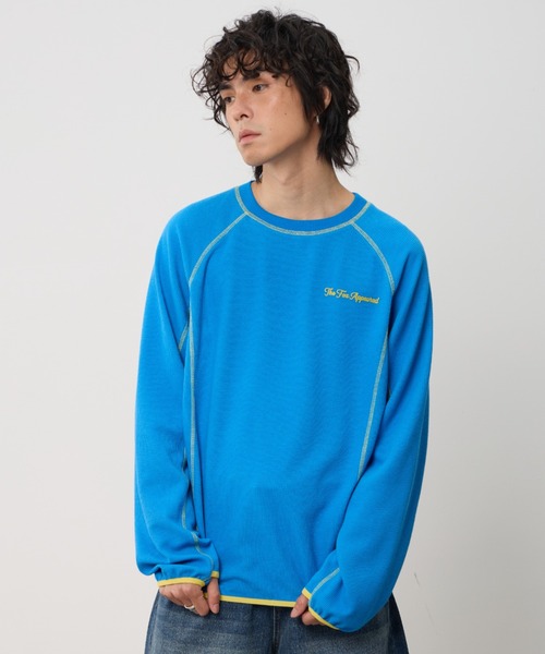 AsRiRe(アスリレイ)の「26ss Contrast Stitch Back Logo Pullover/配色ステッチバックロゴプルオーバー(スウェット・メンズ・ブラック/アイボリー/ブルー・L)」の3枚目の写真