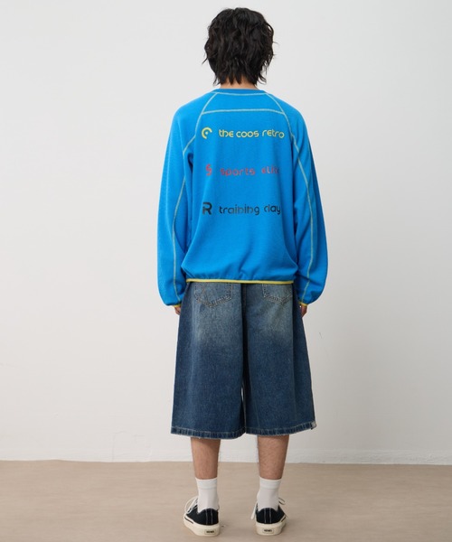 AsRiRe(アスリレイ)の「26ss Contrast Stitch Back Logo Pullover/配色ステッチバックロゴプルオーバー(スウェット・メンズ・ブラック/アイボリー/ブルー・L)」の4枚目の写真