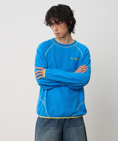 AsRiRe(アスリレイ)の「26ss Contrast Stitch Back Logo Pullover/配色ステッチバックロゴプルオーバー(スウェット・メンズ・ブラック/アイボリー/ブルー・L)」の7枚目の写真
