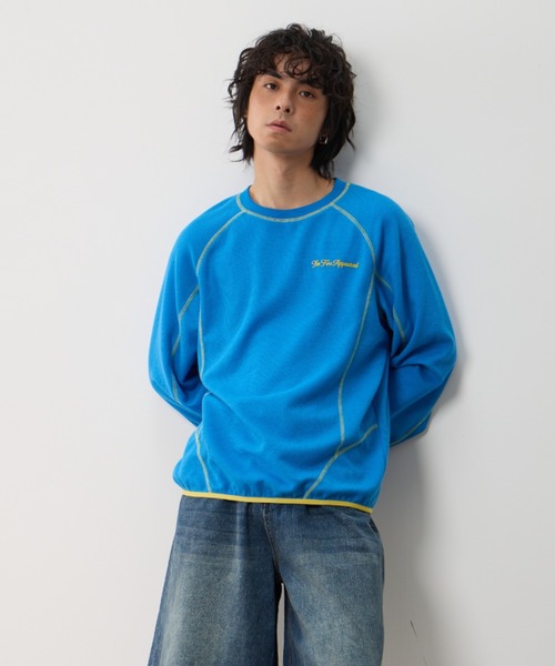 AsRiRe(アスリレイ)の「26ss Contrast Stitch Back Logo Pullover/配色ステッチバックロゴプルオーバー(スウェット・メンズ・ブラック/アイボリー/ブルー・L)」の12枚目の写真