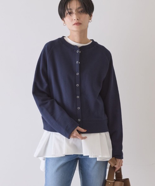 AMERICAN HOLIC（アメリカンホリック）の「リングドットボタンカーディガン（カーディガン/ボレロ・レディース・グレー系その他/ダークネイビー/グリーン・M/L）」の3枚目の写真