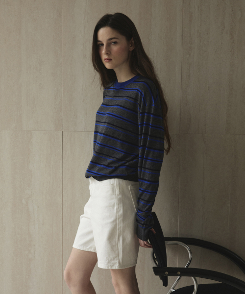 STUDIO&PARC(スタジオアンドパルク)の「Multi Striped Knit_Grey(ニット/セーター・レディース・グレー・FREE)」の4枚目の写真