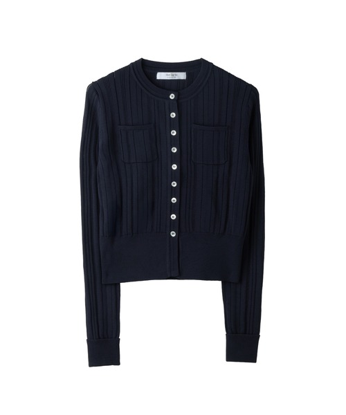Her lip to(ハーリップトゥー)の「Eyelet Knit Cardigan(カーディガン/ボレロ・レディース・ミント/オフホワイト/ネイビー/サックスブルー/イエロー・FREE)」の3枚目の写真