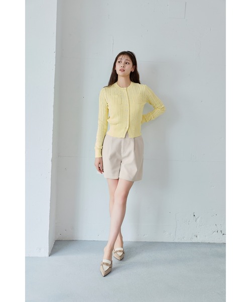 Her lip to(ハーリップトゥー)の「Eyelet Knit Cardigan(カーディガン/ボレロ・レディース・ミント/オフホワイト/ネイビー/サックスブルー/イエロー・FREE)」の12枚目の写真