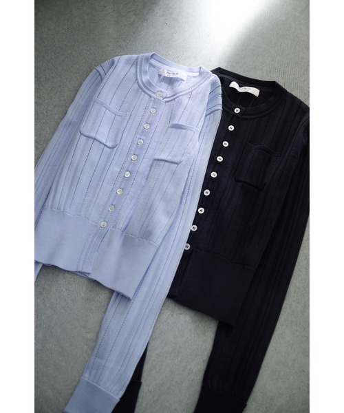 Her lip to(ハーリップトゥー)の「Eyelet Knit Cardigan(カーディガン/ボレロ・レディース・ミント/オフホワイト/ネイビー/サックスブルー/イエロー・FREE)」の21枚目の写真