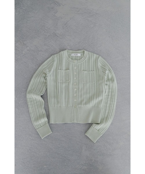 Her lip to(ハーリップトゥー)の「Eyelet Knit Cardigan(カーディガン/ボレロ・レディース・ミント/オフホワイト/ネイビー/サックスブルー/イエロー・FREE)」の22枚目の写真