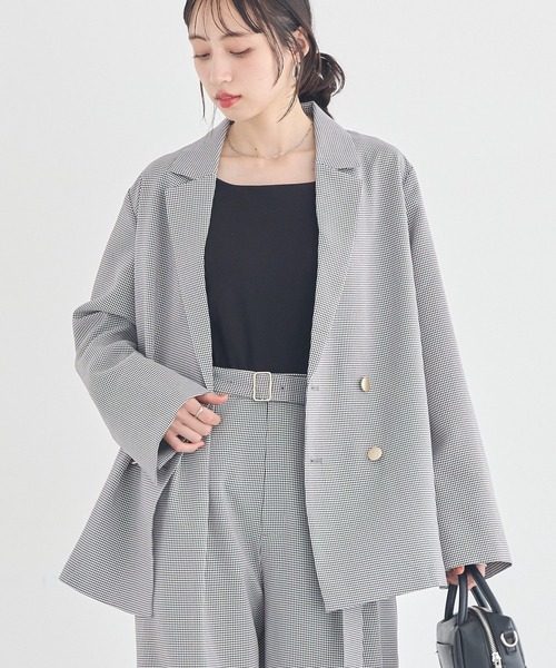 earth music&ecology（アースミュージックアンドエコロジー）の「アソート金ボタンジャケット（テーラードジャケット・レディース・ホワイト系その他2/チェック/ネイビー・FREE）」の11枚目の写真