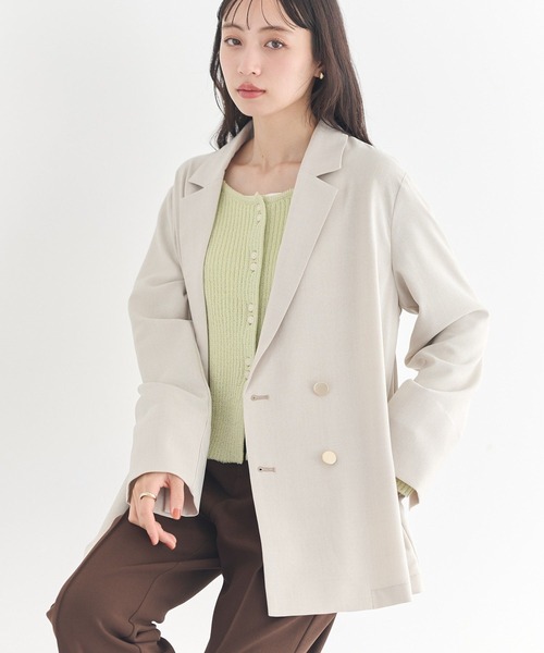 earth music&ecology（アースミュージックアンドエコロジー）の「アソート金ボタンジャケット（テーラードジャケット・レディース・ホワイト系その他2/チェック/ネイビー・FREE）」の4枚目の写真