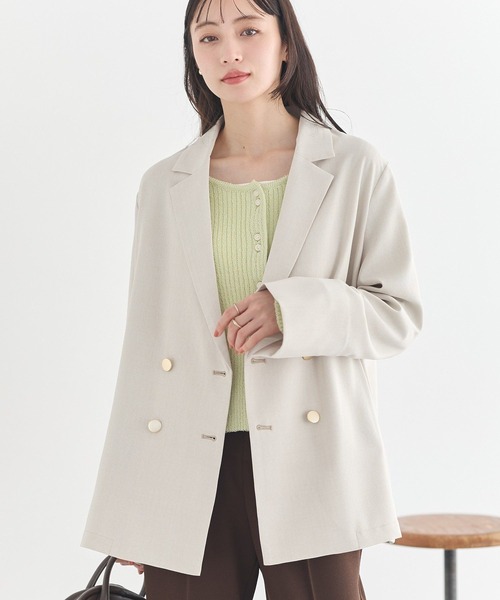 earth music&ecology（アースミュージックアンドエコロジー）の「アソート金ボタンジャケット（テーラードジャケット・レディース・ホワイト系その他2/チェック/ネイビー・FREE）」の5枚目の写真