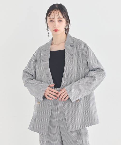 earth music&ecology（アースミュージックアンドエコロジー）の「アソート金ボタンジャケット（テーラードジャケット・レディース・ホワイト系その他2/チェック/ネイビー・FREE）」の12枚目の写真