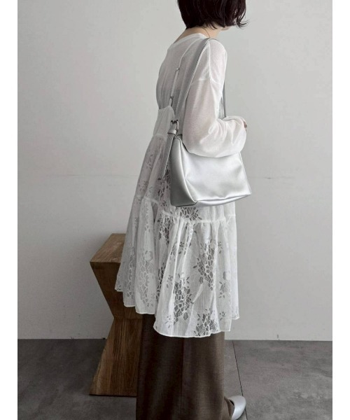 Samansa Mos2（サマンサ モスモス）の「フラワーレースキャミチュニック（チュニック・レディース・オフホワイト/ブラック・F）」の12枚目の写真