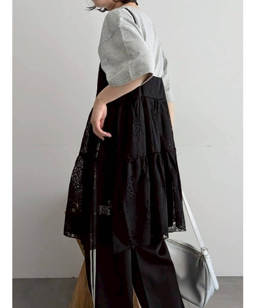 Samansa Mos2（サマンサ モスモス）の「フラワーレースキャミチュニック（チュニック・レディース・オフホワイト/ブラック・F）」の20枚目の写真