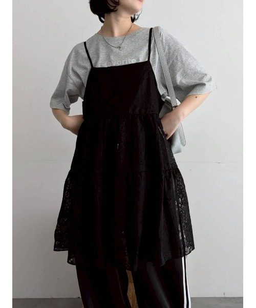 Samansa Mos2（サマンサ モスモス）の「フラワーレースキャミチュニック（チュニック・レディース・オフホワイト/ブラック・F）」の21枚目の写真