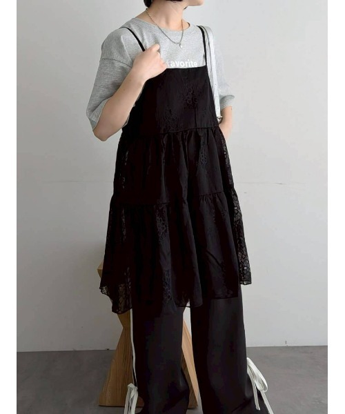 Samansa Mos2（サマンサ モスモス）の「フラワーレースキャミチュニック（チュニック・レディース・オフホワイト/ブラック・F）」の22枚目の写真