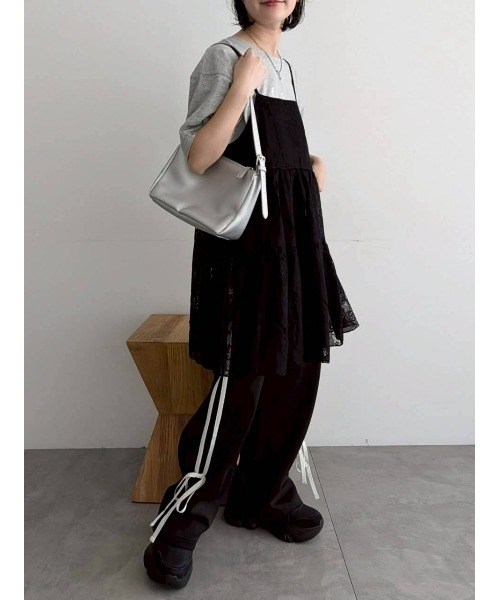 Samansa Mos2（サマンサ モスモス）の「フラワーレースキャミチュニック（チュニック・レディース・オフホワイト/ブラック・F）」の5枚目の写真