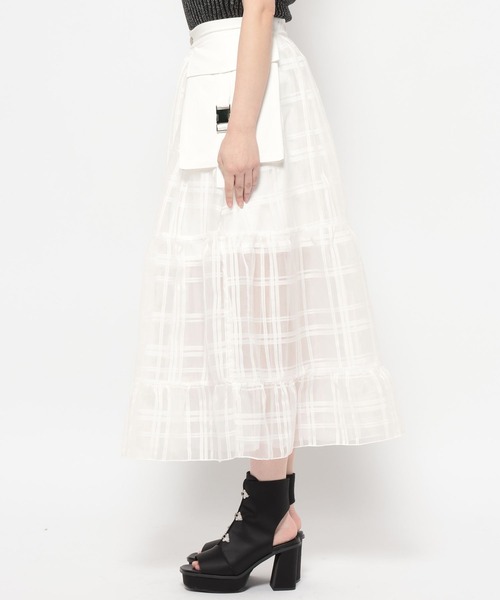 HARE（ハレ）の「ポケットベルトシアースカート(HARE)（スカート・レディース・ブラック/ホワイト・FREE）」の10枚目の写真