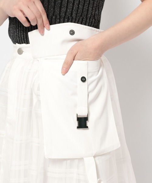 HARE（ハレ）の「ポケットベルトシアースカート(HARE)（スカート・レディース・ブラック/ホワイト・FREE）」の13枚目の写真