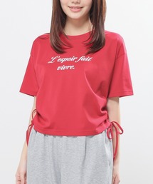 【ハニさら・接触冷感・UVカット】脇ドロストTシャツ