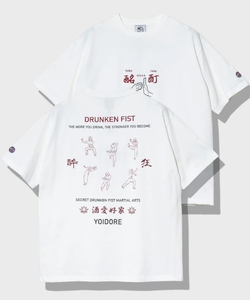 go slow caravan(ゴースローキャラバン)の「YOIDORE/酔いどれ よいどれ拳法 TEE(Tシャツ/カットソー・メンズ・ホワイト/ネイビー・MEDIUM/LARGE/X-LARGE)」の1枚目の写真