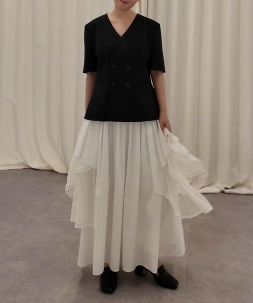 ADORE(アドーア)の「◆グラフコットンスカート(スカート・レディース・ホワイト/ブラック・38/36)」の6枚目の写真