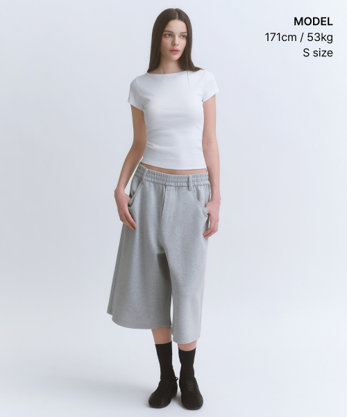 MUSINSA STANDARD WOMAN（ムシンサスタンダードウーマン）の「ウィメンズスリムボートネックキャップスリーブTシャツ[ホワイト]（Tシャツ/カットソー・レディース・その他・SMALL/MEDIUM/LARGE/X-SMALL）」の2枚目の写真