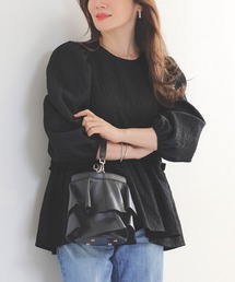 Liala×PG（リアラバイピージー）の「花 ジャガード ペプラム ブラウス Liala×PG（シャツ/ブラウス）」