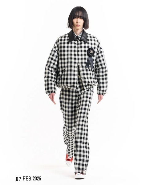 TSTS(ティーエスティーエス)の「GINGHAM WOOL WIDE TROUSERS(その他パンツ・メンズ・ブラック/サックスブルー・M)」の3枚目の写真