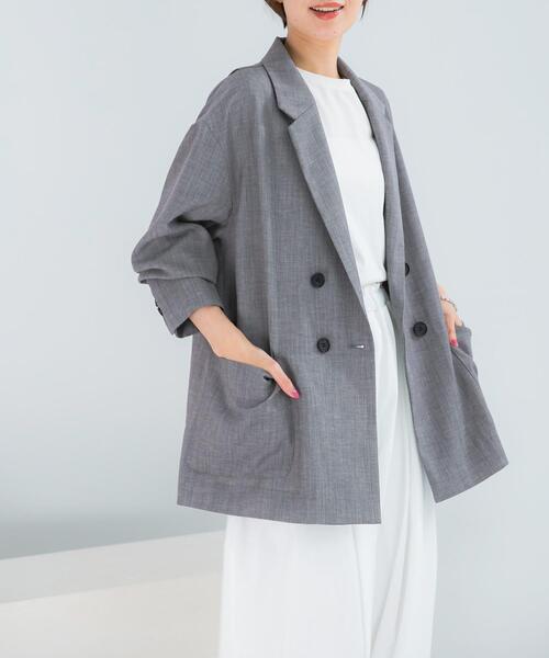 URBAN RESEARCH ROSSO WOMEN(アーバンリサーチ ロッソ)の「ELENDEEK BACK CROSS TAILORED JACKET(その他アウター・レディース・ベージュ/グレー・FREE)」の6枚目の写真