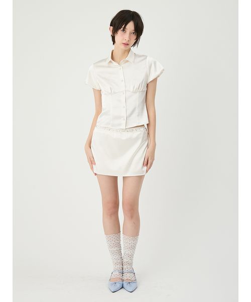 LILY BROWN(リリーブラウン)の「サテンミニスカショートパンツ(その他パンツ・レディース・チャコールグレー/アイボリー/ライトブルー・0/1)」の11枚目の写真
