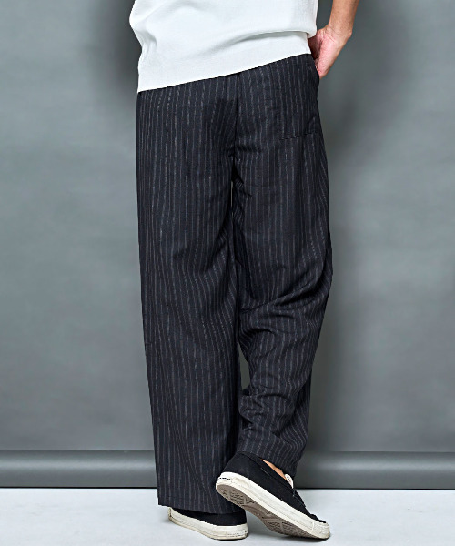 BENUSTA(ベヌスタ)の「『BENUSTA/ベヌスタ』ストライプバルーンパンツ【GC】(その他パンツ・メンズ・ブラック/グレー・M/L)」の4枚目の写真