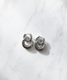 2wayメタルフープデザインピアス