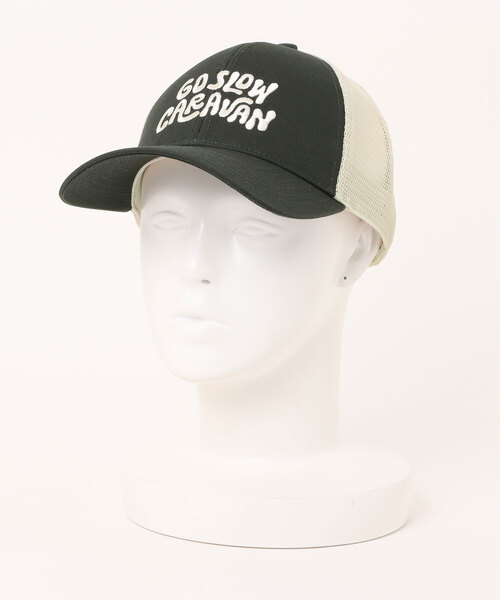 go slow caravan（ゴースローキャラバン）の「ツイルヒッピーロゴ ６パネルメッシュキャップ（キャップ・メンズ・グリーン/ブラック/ナチュラル・FREE）」の5枚目の写真