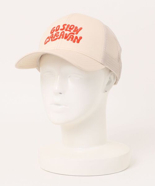 go slow caravan（ゴースローキャラバン）の「ツイルヒッピーロゴ ６パネルメッシュキャップ（キャップ・メンズ・グリーン/ブラック/ナチュラル・FREE）」の12枚目の写真