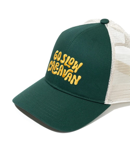 go slow caravan（ゴースローキャラバン）の「ツイルヒッピーロゴ ６パネルメッシュキャップ（キャップ・メンズ・グリーン/ブラック/ナチュラル・FREE）」の21枚目の写真