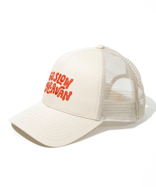 go slow caravan（ゴースローキャラバン）の「ツイルヒッピーロゴ ６パネルメッシュキャップ（キャップ・メンズ・グリーン/ブラック/ナチュラル・FREE）」の14枚目の写真