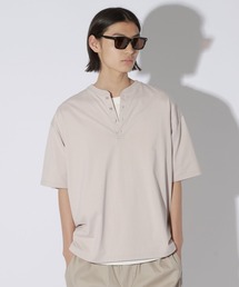 ＜接触冷感＞メタルボタンヘンリーＴシャツ / 667766