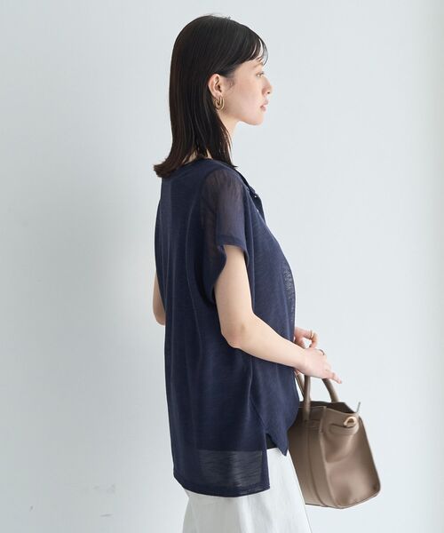 YECCA VECCA（イェッカヴェッカ）の「【2点SET】ヘンリーネックスラブシアーニット（ニット/セーター・レディース・ライトベージュ/ネイビー・FREE）」の16枚目の写真