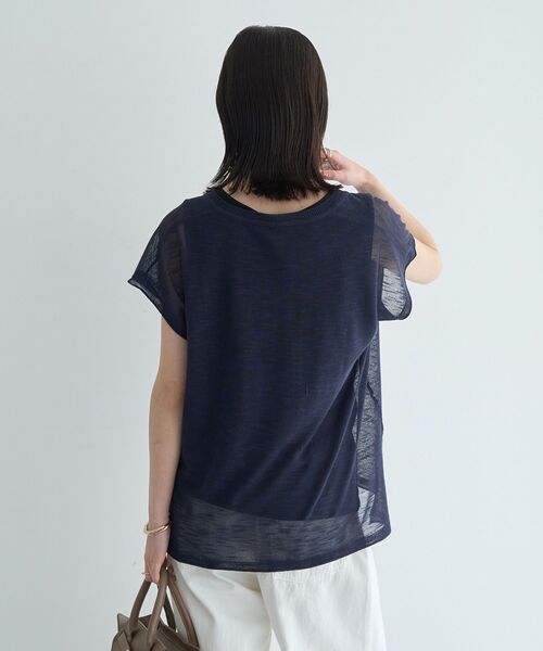 YECCA VECCA（イェッカヴェッカ）の「【2点SET】ヘンリーネックスラブシアーニット（ニット/セーター・レディース・ライトベージュ/ネイビー・FREE）」の18枚目の写真