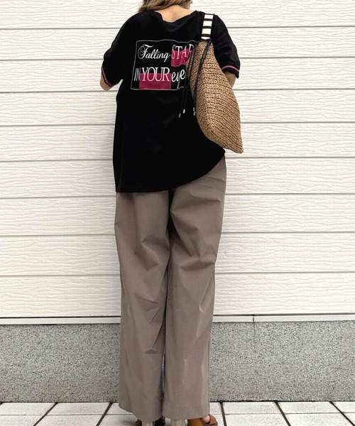Q(キュー)の「アイスタッチワイドストレートパンツ(その他パンツ・レディース・ブラック/グリーン/カーキブラウン・MEDIUM)」の22枚目の写真