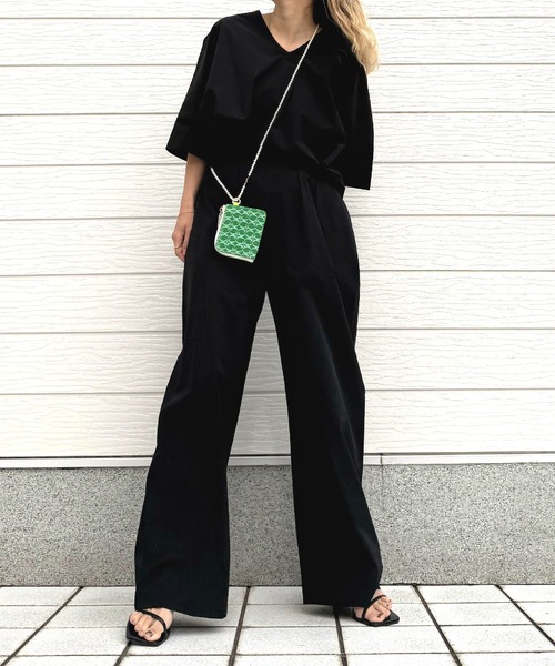 Q(キュー)の「アイスタッチワイドストレートパンツ(その他パンツ・レディース・ブラック/グリーン/カーキブラウン・MEDIUM)」の20枚目の写真