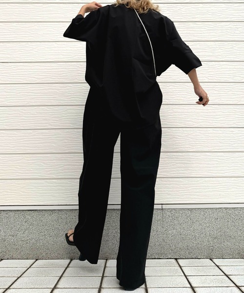 Q(キュー)の「アイスタッチワイドストレートパンツ(その他パンツ・レディース・ブラック/グリーン/カーキブラウン・MEDIUM)」の17枚目の写真