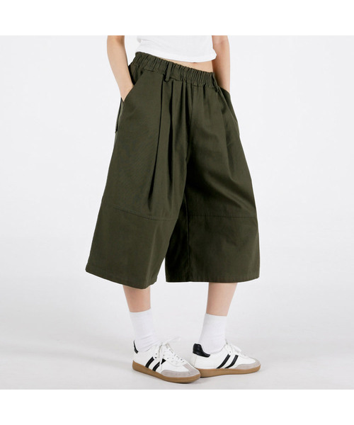 UMM(ウム)の「レディース 切り替えライン コットン7部 バミューダバンディングパンツ 3COLOR(その他パンツ・レディース・ベージュ/ホワイト/カーキ・F)」の3枚目の写真